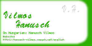 vilmos hanusch business card